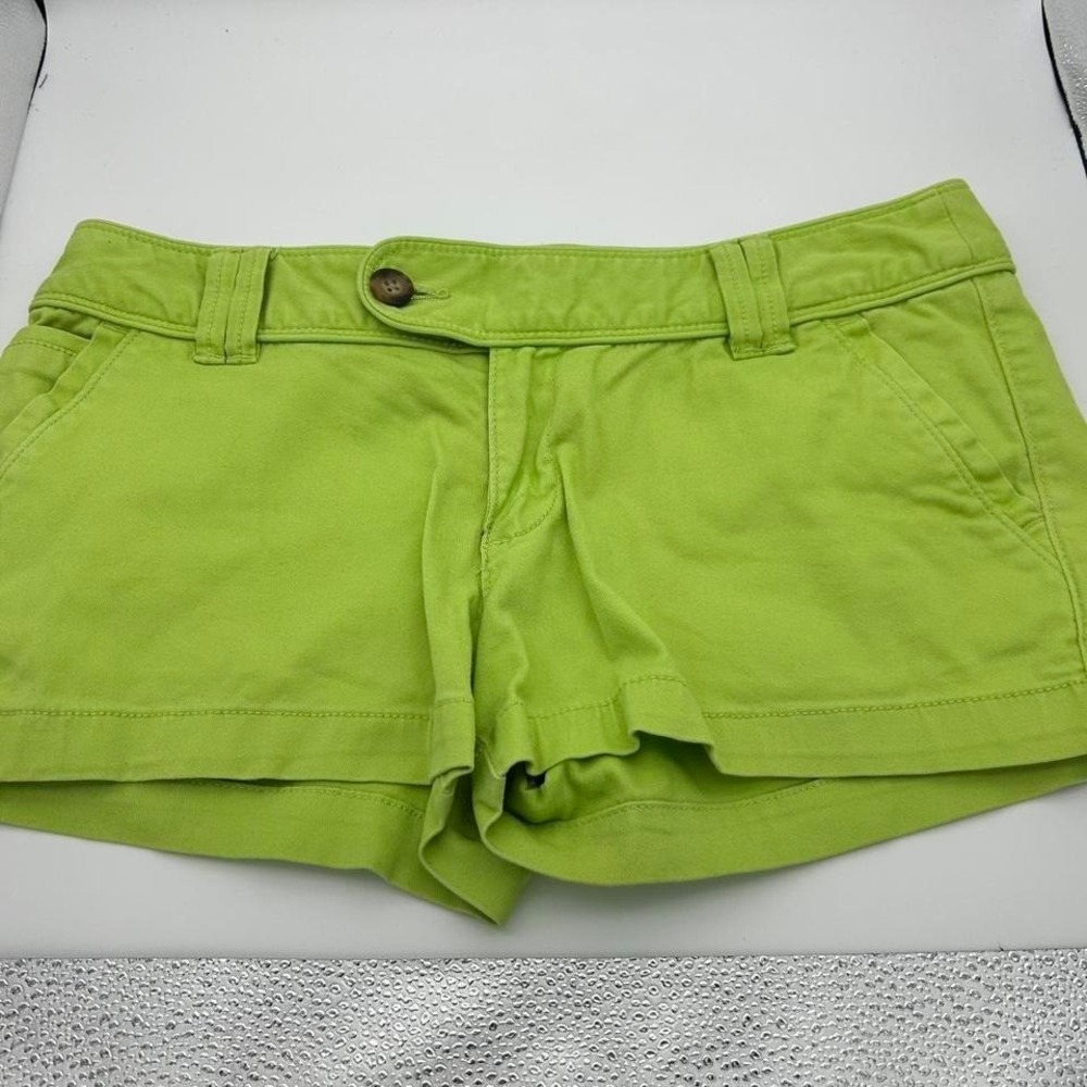 Y2K short booty shorts size 7 red Camel lime green preppy
